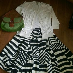 Soft creamy white silk blend knit cardigan