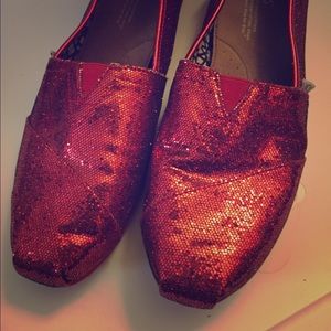 Red Glitter Toms