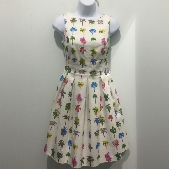 palm tree print dress zara