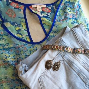 Beautiful Ella Moss sheer silk top with cami