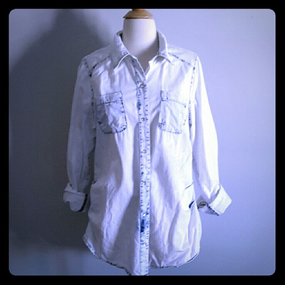 Bleached denim shirt