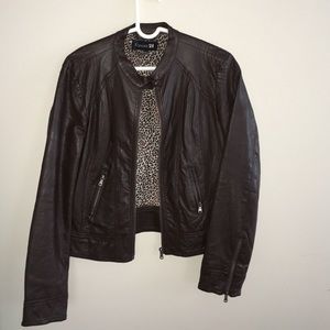 Brown faux leather jacket