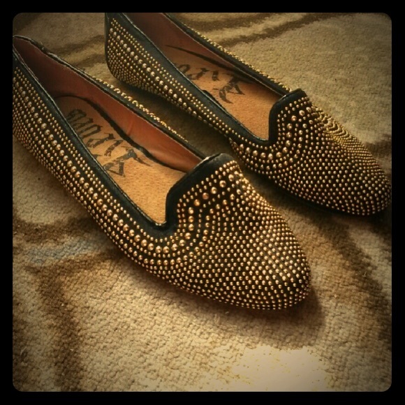 Studded Black Flats
