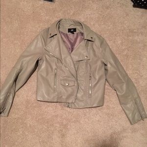 H&M gray leather jacket