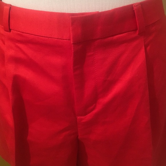 Red Pleated Shorts - Picture 3 of 3