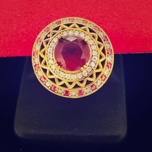 Yellow gold plated hand made 925 silver ring