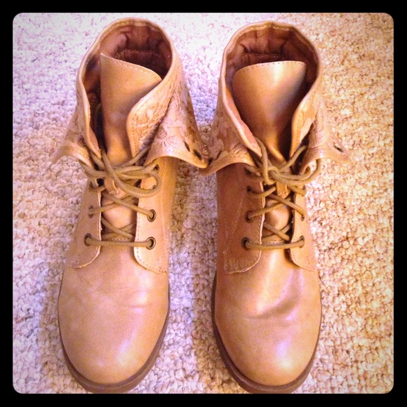 Tan Cuffed Ankle Boots