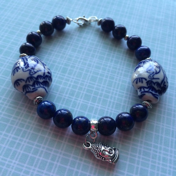 Handmade Jewelry - Nice Lapis Lazuli with Chinese charm Bracelet