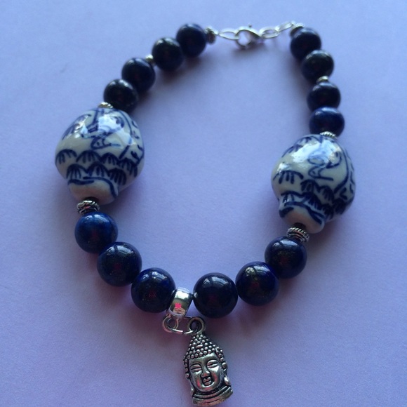 Nice Lapis Lazuli with Chinese charm Bracelet - Picture 3 of 4
