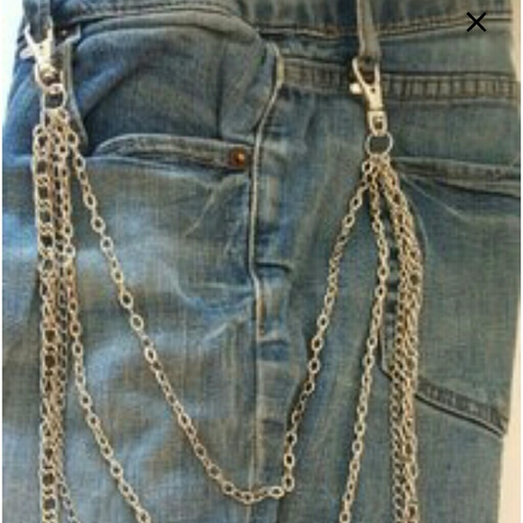NEW Silver tone metal 4 row Jean chain - Picture 2 of 5