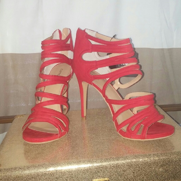 Red strappy heels