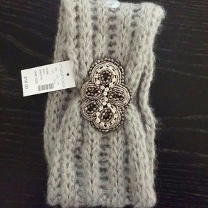 Grey  Head warmer with Beaded applique