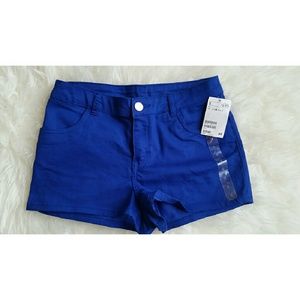 High waisted royal blue shorts