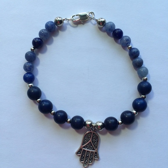 🍁🕉🐲⬇️Lapis Lazuli and Sodalite Beaded Bracelet - Picture 4 of 4