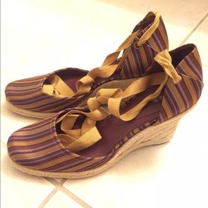 Lace up ballerina wedges