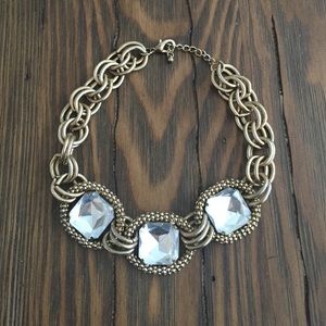 Gold chained chunky diamond statement necklace