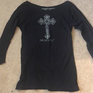 Small black cowgirl tuff co 3/4 sleeve