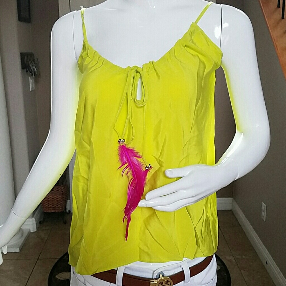 Silk lime green top