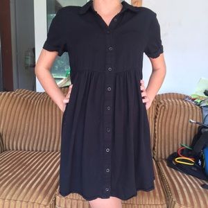 Urban Outfitters Black Collared Dress