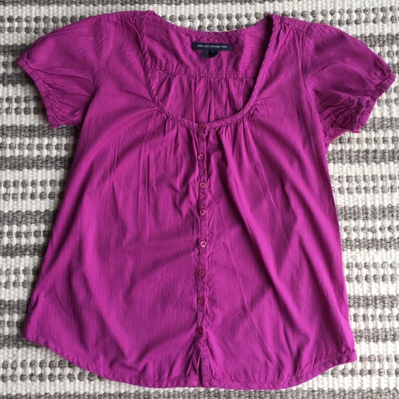 French Connection Fuschia Button Blouse - Picture 1 of 4