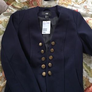 HM navy blue military blazer
