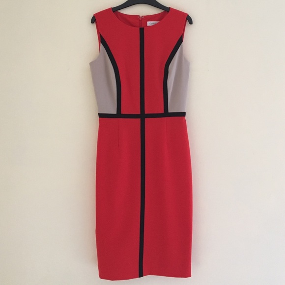 Calvin Klein color block sleeveless dress