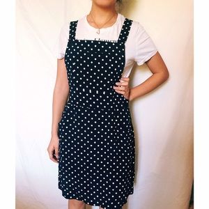 Vintage 90s Polka Dot Overall Dress