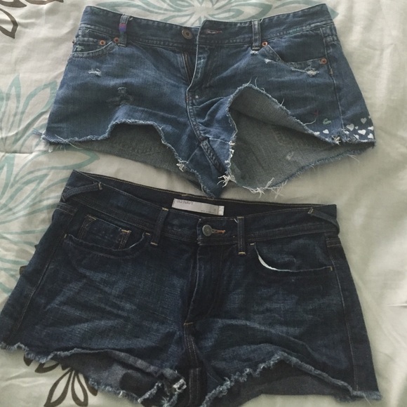 2 pairs of denim shorts