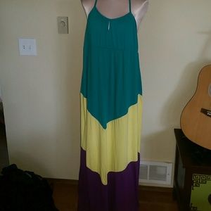 Floor length multi color maxi dress