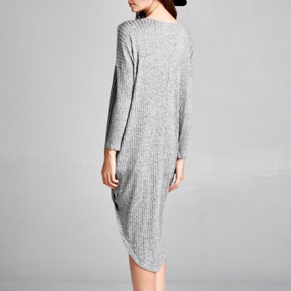 "Silver" Twist Front High Low Top - Picture 2 of 4