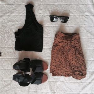 Free people scalloped eyelet shorts