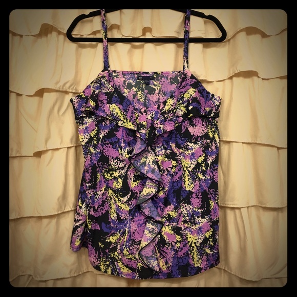 Gap multicolored ruffle front tank top