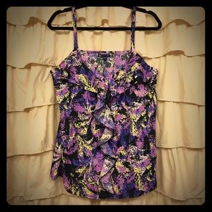 Gap multicolored ruffle front tank top