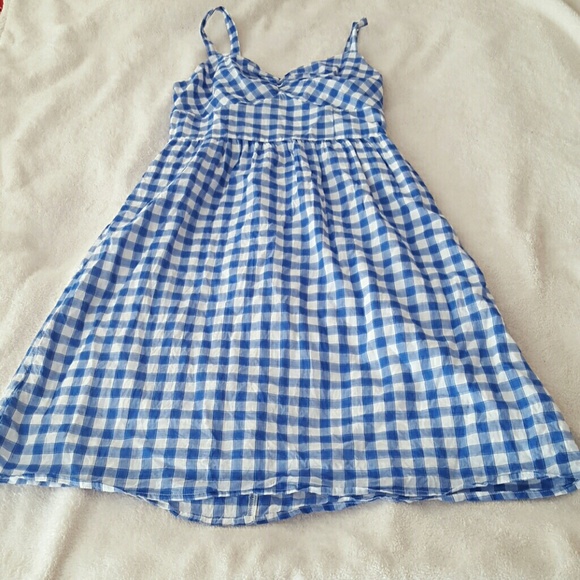 Blue and white checked Old Navy summer dress