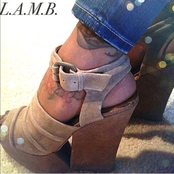 L.A.M.B. Shoes - L.A.M.B. Cut out wedge sandals.