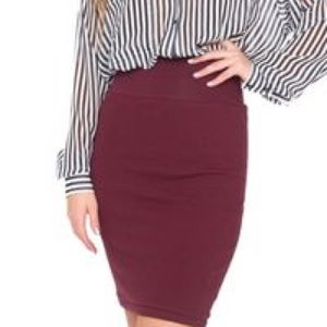 Cranberry pencil skirt