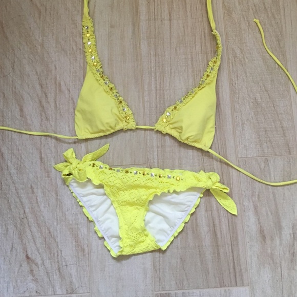Yellow Victoria secret bikini