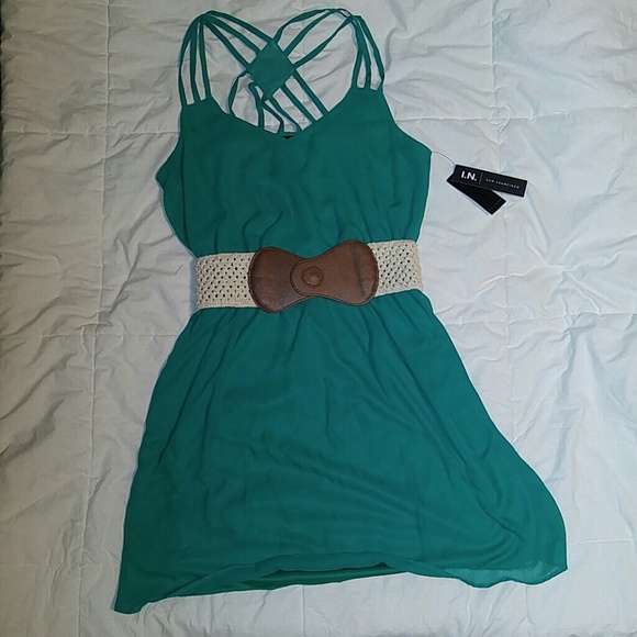 I.N. San Francisco Dresses & Skirts - NWT Kelly Green Strappy Back Dress