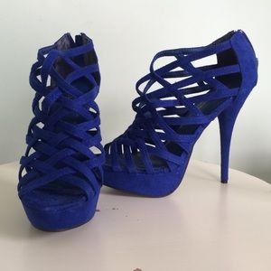 New Cobalt Caged Platform Pumps