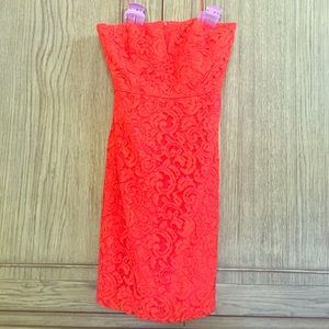 Strapless lace dress. 💖💖