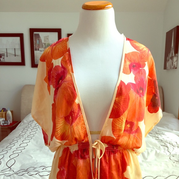 Coral Flower Swimsuit coverup