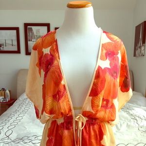 Coral Flower Swimsuit coverup