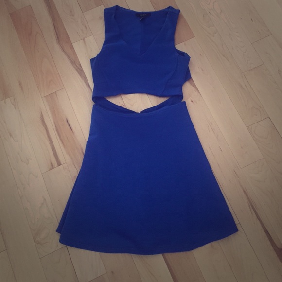 Blue cut out dress