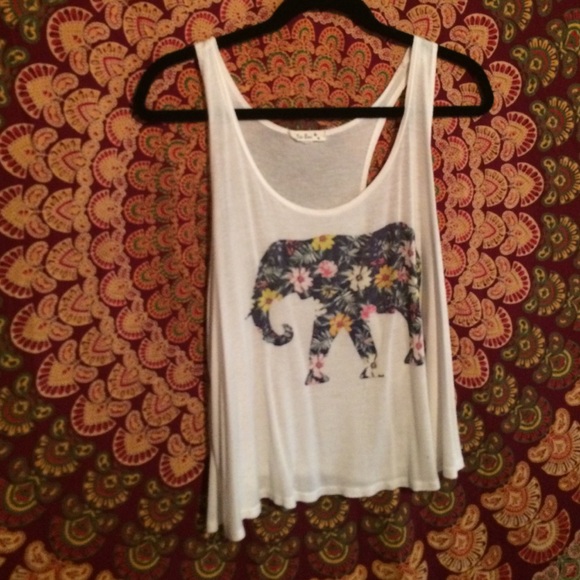 Flowy summer tank top elephant