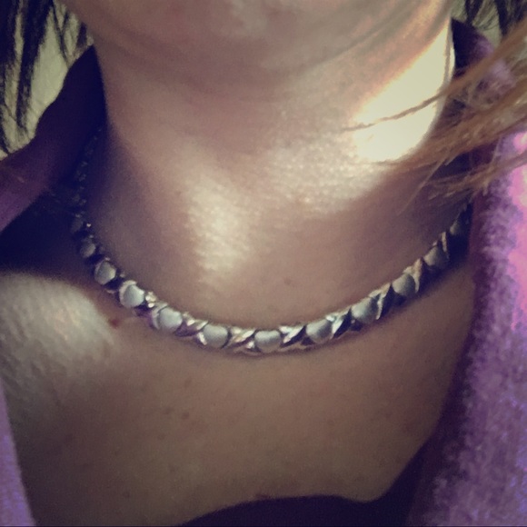 Silver ✖️and ❤️ Pattern Necklace!
