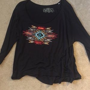 Medium black Aztec blouse