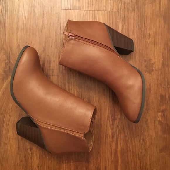 Brown Leather Ankle Booties Brand new, never worn!