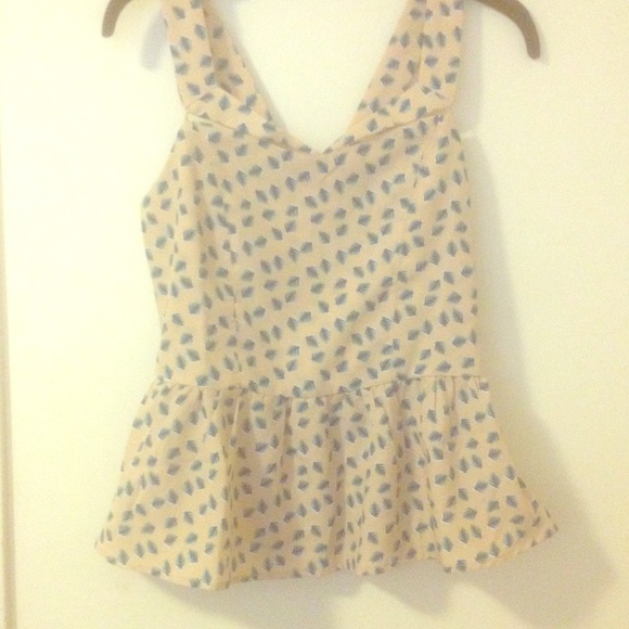 Feather print peplum top