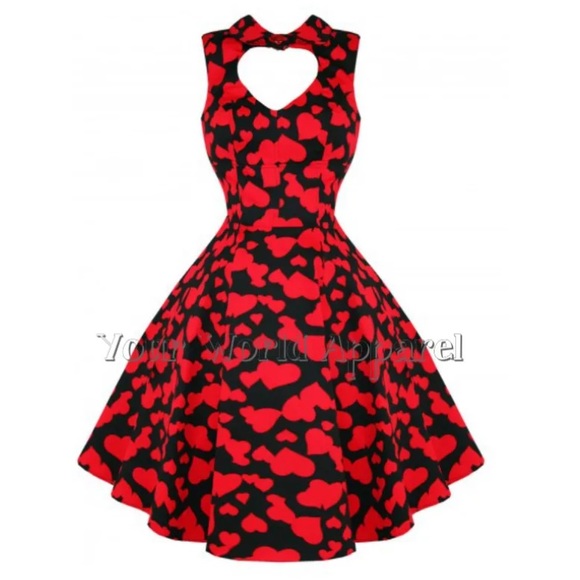 H&R Hearts Dress 50s style rockabilly