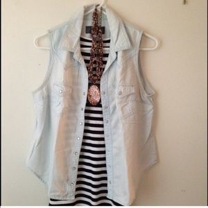 Forever denim chambray sleeveless top